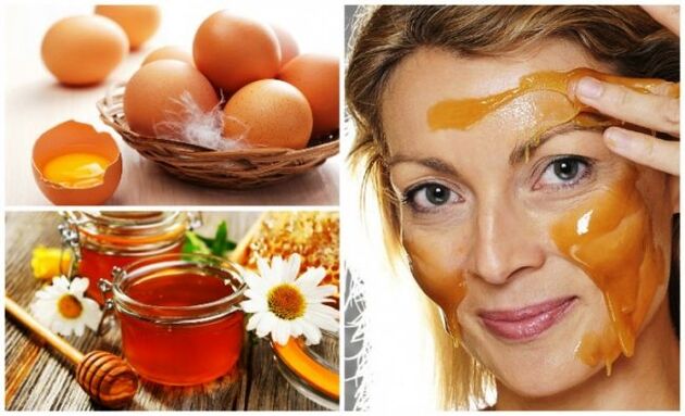 A mask of yolk and honey helps to tone the skin. 