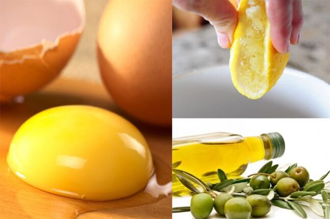 The egg yolk, olive oil and lemon juice mask evens out the complexion